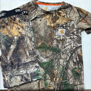 Carhartt Camouflage Shirt and Realtree Pants Boys 7-8
